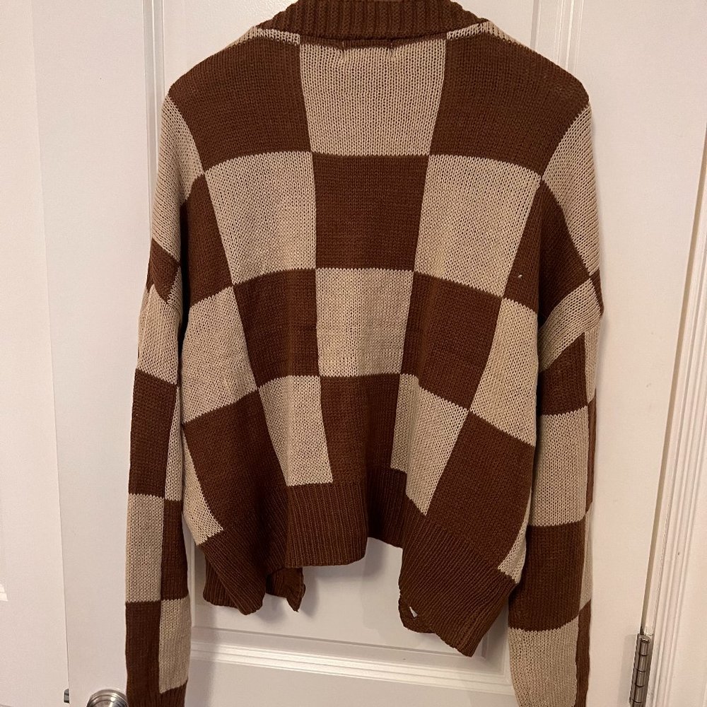 NWT Checkered Cardigan, Size small